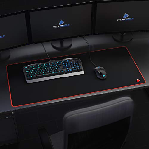 TITANWOLF - XXL Mauspad Gaming Titanwolf 900x400 mm - XXL Mousepad groß Motiv - Tischunterlage Large Size - verbessert Präzision und Geschwindigkeit - auch für Roccat Razer Logitech Maus und Tastatur Bild 6