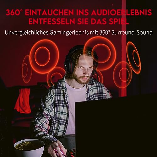 2.4G Wireless Gaming Headset für PS4,PS4 Slim Nintendo Switch und PC Deep Bass und rotierende Metallohrmuscheln Bild 2