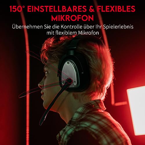 2.4G Wireless Gaming Headset für PS4,PS4 Slim Nintendo Switch und PC Deep Bass und rotierende Metallohrmuscheln Bild 5