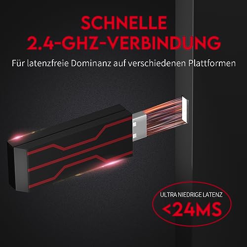 2.4G Wireless Gaming Headset für PS4,PS4 Slim Nintendo Switch und PC Deep Bass und rotierende Metallohrmuscheln Bild 6