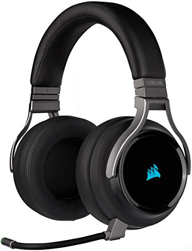 Corsair Virtuoso RGB Wireless High-Fidelity Gaming Headset - 7.1 Surround Sound - Abnehmbares Omnidirektionales Mikrofon - iCUE-Kompatibel - PC, Mac, PS5, PS4, Nintendo Switch, Mobile - Carbon Bild 1