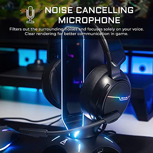 THE G-LAB Korp Thallium Gaming-Kopfhörer, USB, 7.1, Digital Surround - Headset für Gamer, Audio - Mikrofon mit Geräuschreduzierung - LED RGB - kompatibel mit PC PS4 PS5 Mac (Schwarz) Bild 3