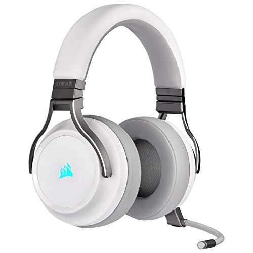 CORSAIR VIRTUOSO RGB WIRELESS High-Fidelity Gaming Headset - 7.1 Surround Sound - Abnehmbares Omnidirektionales Mikrofon - iCUE-Kompatibel - PC, Mac, PS5, PS4, Nintendo Switch, Mobile - Weiß Bild 1