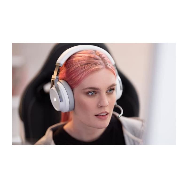 CORSAIR VIRTUOSO RGB WIRELESS High-Fidelity Gaming Headset - 7.1 Surround Sound - Abnehmbares Omnidirektionales Mikrofon - iCUE-Kompatibel - PC, Mac, PS5, PS4, Nintendo Switch, Mobile - Weiß Bild 2