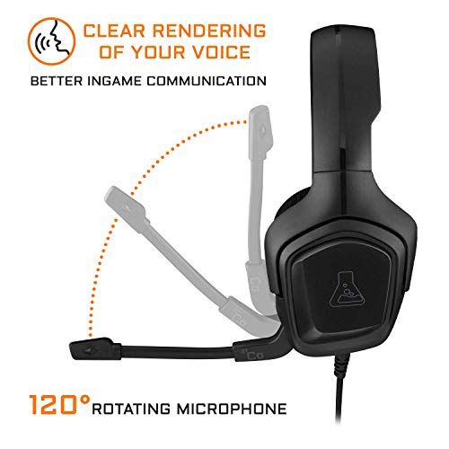THE G-LAB Korp Cobalt Gaming Headset - Stereo Mikrofon, Ultraleicht, Ultra Bass Stereo Headset - 3,5 mm Klinke für PC PS4 PS5 Xbox One Mac Nintendo Switch Tablet Smartphone (Schwarz) Bild 3