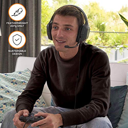 THE G-LAB Korp Cobalt Gaming Headset - Stereo Mikrofon, Ultraleicht, Ultra Bass Stereo Headset - 3,5 mm Klinke für PC PS4 PS5 Xbox One Mac Nintendo Switch Tablet Smartphone (Schwarz) Bild 5