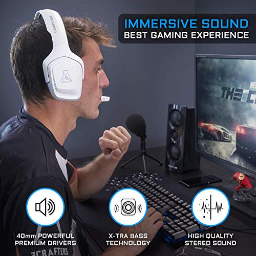 The G-LAB Korp Cobalt Gaming Headset - Stereo Mikrofon, Ultraleicht, Ultra Bass Stereo Headset - 3,5 mm Klinke für PC PS4 PS5 Xbox One Mac Nintendo Switch Tablet Smartphone (weiß) Bild 3