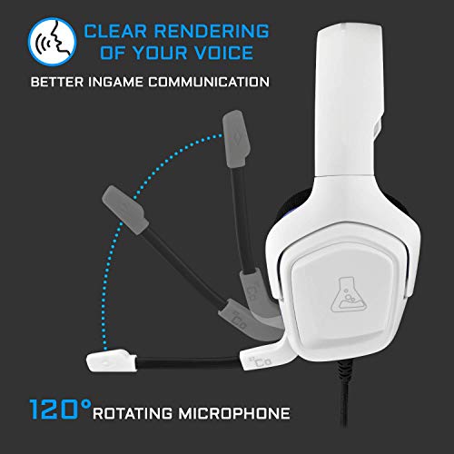 The G-LAB Korp Cobalt Gaming Headset - Stereo Mikrofon, Ultraleicht, Ultra Bass Stereo Headset - 3,5 mm Klinke für PC PS4 PS5 Xbox One Mac Nintendo Switch Tablet Smartphone (weiß) Bild 4