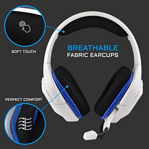 The G-LAB Korp Cobalt Gaming Headset - Stereo Mikrofon, Ultraleicht, Ultra Bass Stereo Headset - 3,5 mm Klinke für PC PS4 PS5 Xbox One Mac Nintendo Switch Tablet Smartphone (weiß) Bild 5