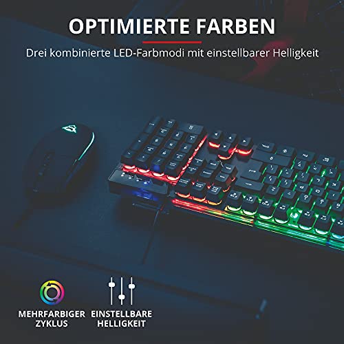 Trust Gaming GXT Azor Gaming-Tastatur und -Maus, QWERTY + Nederlandse Toetsenbord - Schwarz 23289 Bild 2