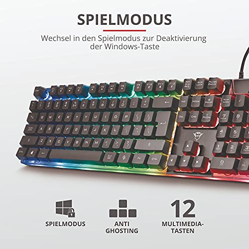 Trust Gaming GXT Azor Gaming-Tastatur und -Maus, QWERTY + Nederlandse Toetsenbord - Schwarz 23289 Bild 3