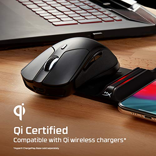 HyperX Pulsefire Dart – Kabellose RGB Gaming Maus, Softwaregesteuerte Anpassung, 6 Programmierbare Knöpfe, Qi-Charging Batterie bis zu 50 Stunden – PC, PS4, Xbox One kompatibel Bild 3
