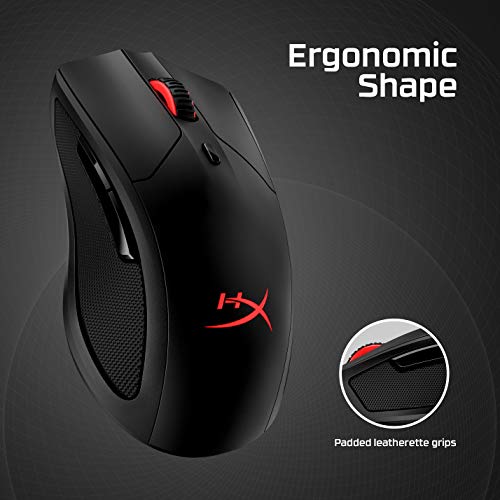 HyperX Pulsefire Dart – Kabellose RGB Gaming Maus, Softwaregesteuerte Anpassung, 6 Programmierbare Knöpfe, Qi-Charging Batterie bis zu 50 Stunden – PC, PS4, Xbox One kompatibel Bild 5