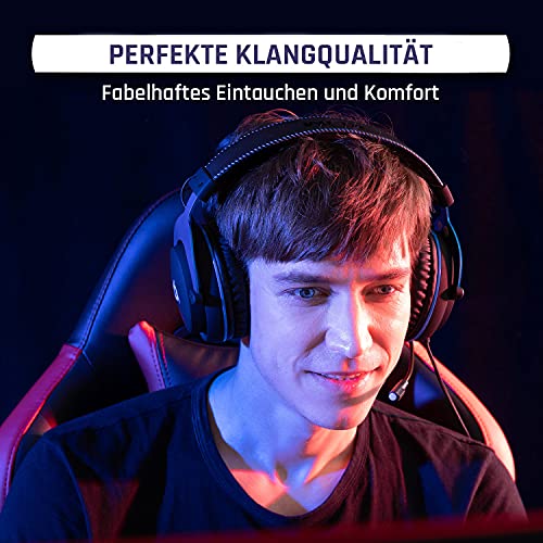 KLIM Rush Headset mit Mikrofon + Kompatibel mit PC Mac PS4, PS5 Nintendo Switch iOS Android + 3,5 mm Klinkenstecker + Gaming Kopfhörer + Komfortables und einstellbares Gaming Headset Bild 2