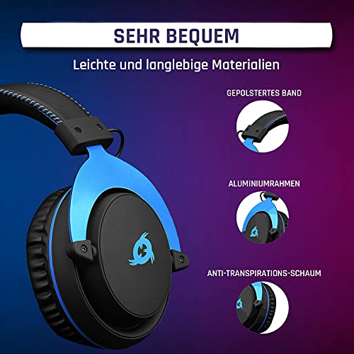 KLIM Rush Headset mit Mikrofon + Kompatibel mit PC Mac PS4, PS5 Nintendo Switch iOS Android + 3,5 mm Klinkenstecker + Gaming Kopfhörer + Komfortables und einstellbares Gaming Headset Bild 3