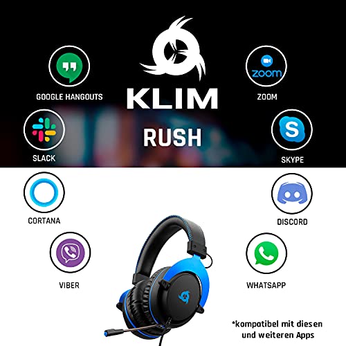 KLIM Rush Headset mit Mikrofon + Kompatibel mit PC Mac PS4, PS5 Nintendo Switch iOS Android + 3,5 mm Klinkenstecker + Gaming Kopfhörer + Komfortables und einstellbares Gaming Headset Bild 4