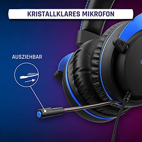 KLIM Rush Headset mit Mikrofon + Kompatibel mit PC Mac PS4, PS5 Nintendo Switch iOS Android + 3,5 mm Klinkenstecker + Gaming Kopfhörer + Komfortables und einstellbares Gaming Headset Bild 5