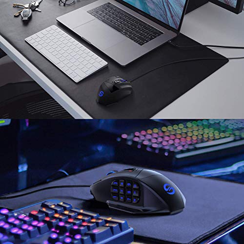 UtechSmart Venus Gaming Maus 16400 DPI USB Laser MMO Gaming Mouse, 18 programmierbare Tasten,16400 DPI Abtastrate, konfigurierbare LED-Farb-Beleuchtung, ergonomisches Design Bild 7