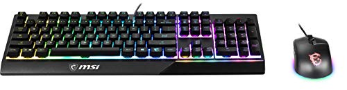 MSI Vigor GK30 IT Halbmechanische Gaming-Tastatur mit RGB-LED-Hintergrundbeleuchtung, Mystic Light, Multimedia-Hotkey-Tastatur + Maus, volle Größe, Schwarz Bild 2
