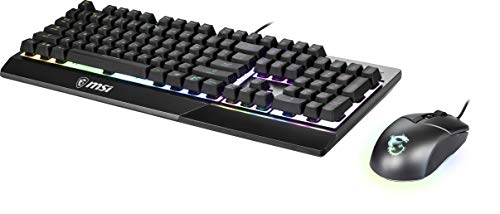 MSI Vigor GK30 IT Halbmechanische Gaming-Tastatur mit RGB-LED-Hintergrundbeleuchtung, Mystic Light, Multimedia-Hotkey-Tastatur + Maus, volle Größe, Schwarz Bild 4