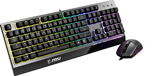 MSI Vigor GK30 IT Halbmechanische Gaming-Tastatur mit RGB-LED-Hintergrundbeleuchtung, Mystic Light, Multimedia-Hotkey-Tastatur + Maus, volle Größe, Schwarz Bild 6