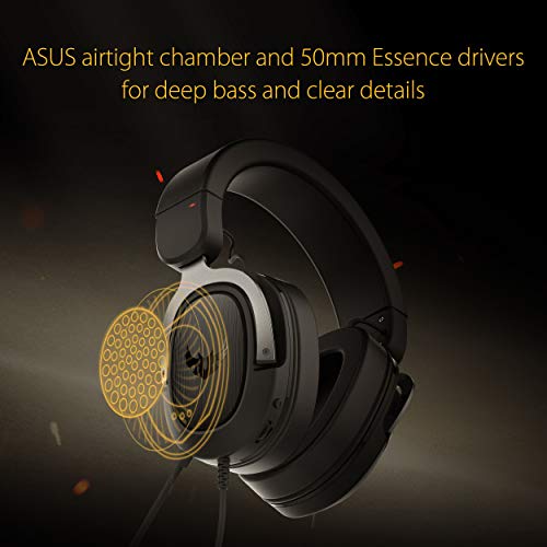 ASUS TUF Gaming H3 Headset (kabelgebunden, Lightweight, Wired,50mm, Hi-Res Audio, Gaming Headset 7.1 Surround Sound, geeignet für Mac, Discord, PS4, Xbox, Switch, Handy) schwarz/Gun Metal Bild 6