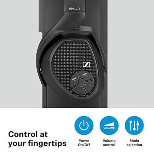 Sennheiser RS 175 RF Wireless Headphones, Kopfhörer für TV-Systeme mit Bass Boost und Surround-Sound-Modi, Kompakt und Ergonomisch, Kabelloses TV-Hören, Schwarz Bild 4
