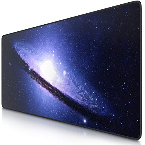 CSL - XXL Mauspad Gaming 900x400 mm - XXL Mousepad groß mit Motiv - Tischunterlage Large Size - verbessert Präzision und Geschwindigkeit - auch für Roccat Razer Logitech Maus und Tastatur - Galaxy Bild 1