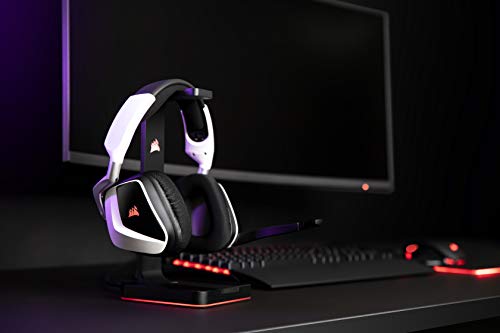 Corsair Void RGB Elite Wireless-Gaming-Headset – 7.1-Surround-Sound, Omnidirektionales Mikrofon – Mikrofaser-Netz-Ohrpolster – 12 Meter Reichweite – iCUE-Kompatibel – PC, Mac, PS5, PS4 – Weiß Bild 2