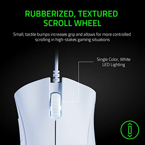 Razer DeathAdder Essential Gaming-Maus: Optischer Sensor mit 6400 DPI, 5 programmierbare Tasten, mechanische Schalter, gummierte Seitengriffe, Weiß Bild 6