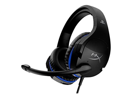 HyperX Cloud Stinger – Gaming Headset, offiziell PS4-lizensiert für PlayStation4, leichtgewichtig, drehbare Ohrmuscheln, Memory-Schaum, Komfort, Langlebigkeit, Stahl-Schieberegler, Black Bild 1