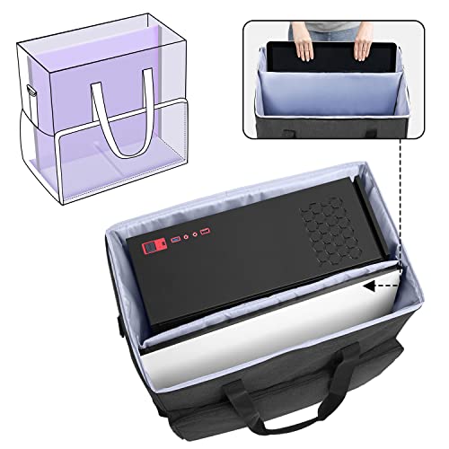 CURMIO Reisetasche für Desktop Computer und Monitor, Tragetasche für Computer PC-Gehäuse, Tastatur, Kabel und Maus, PC und Display Tasche für Gamer/Multimedia/Büro, (NUR MIT Tasche), Schwarz Bild 2