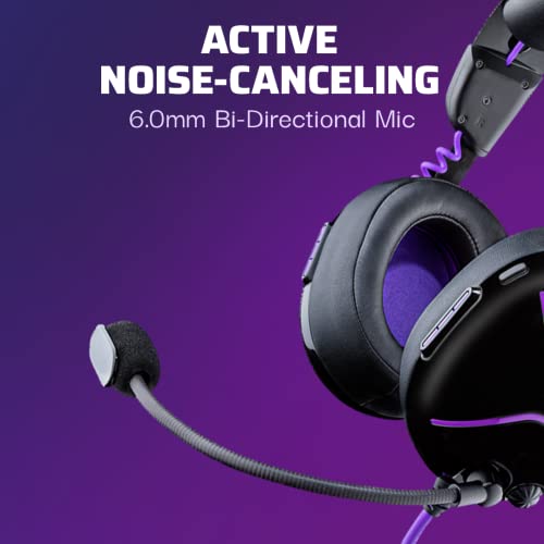 Victrix Pro AF verkabelt Professional Esports Gaming Kopfhörer mit Cooling: PlayStation PS4, PS5, PC - Schwarz / lila Bild 4