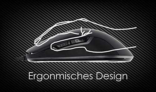 MILLENIUM Gaming Maus in Schwarz - High Performance USB Gaming Mouse für Hobby-Gamer und eSportler, optisch & funktional ansprechende Gamingmaus, schwarz Bild 5