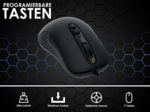 MILLENIUM Gaming Maus in Schwarz - High Performance USB Gaming Mouse für Hobby-Gamer und eSportler, optisch & funktional ansprechende Gamingmaus, schwarz Bild 6