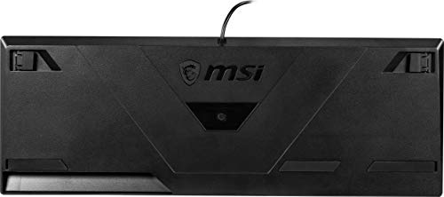 MSI Vigor GK30 Gaming-Tastatur, QWERTZ, DE Layout - Mechanische Membran-Switches, wasserfest, RGB Mystic Light, Beleuchtungs- & Media-Hotkeys, rutschfeste Game Base, vergoldeter USB 2.0 - Full-Size Bild 4