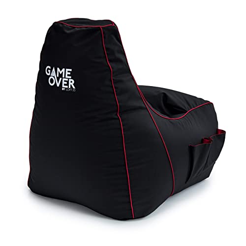 Game Over Video Spiele Sitzsack | Indoor Wohnzimmer | Seitentaschen für Controller | Headset Halter | Ergonomisches Design für die Gewidmet Gamer (Fire Rune) Bild 1