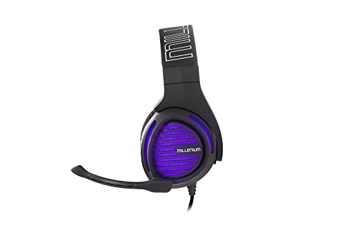 Millenium Gaming Headset mit Klinkenanschluss 3,5mm, Headset mit Mikrofon und LED für Konsolen und als PC Gaming Headset geeignet, Kopfhörer mit Mikrofon für Gamer, Gaming Kopfhörer, schwarz Bild 5