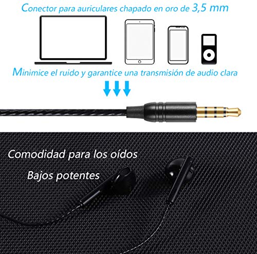 GAMURRY Kabelgebundene In Ear 3,5 mm Klinke Kopfhörer, Stereo Ohrhörer mit Mikrofon & Fernsteuerung Bass-Sound Ohrhörer, HD-Anrufe, Geräuschunterdrückung, Für Android Iso Windows, Smartphones, MP3 Bild 7
