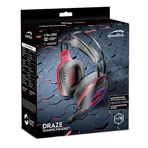 Speedlink DRAZE Gaming Headset - Gaming-Headset für den PC mit LED Beleuchtung, USB- und Klinkenstecker, schwarz Bild 5