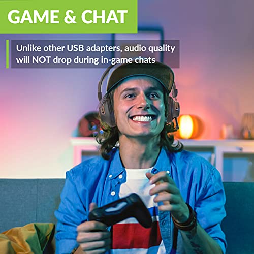 Avantree C519M – Bluetooth Kopfhörer mit Mikrofon für PS5 und Switch, Kabelloses Headset mit USB-C-Adapter für PC und Laptop, Low Latency, Unterstützt Zwei Kopfhörer, 40 Stunden Spielzeit Bild 2