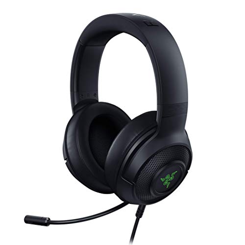 Razer Kraken X USB Ultralight Gaming Headset: 7.1 Surround Sound - Leichter Rahmen - Grüne Logo-Beleuchtung - Integrierte Audio-Steuerung - Biegbares Nierenmikrofon - Für PC - Klassisches Schwarz Bild 1
