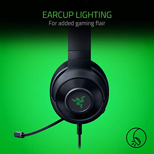 Razer Kraken X USB Ultralight Gaming Headset: 7.1 Surround Sound - Leichter Rahmen - Grüne Logo-Beleuchtung - Integrierte Audio-Steuerung - Biegbares Nierenmikrofon - Für PC - Klassisches Schwarz Bild 7