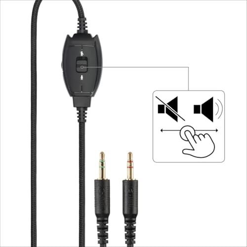 Hama PC Headset, Over Ear Kopfhörer mit Mikrofon (Headset mit Lautstärkenregler und verstellbarem Mikrofonarm, für Videokonferenzen, Homeoffice, Callcenter, eLearning, 2 Klinkenstecker 3,5mm) schwarz Bild 6