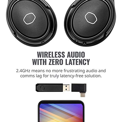 Cooler Master MH670 Wireless-Gaming-Headset mit virtuellem 7.1-Surround-Sound-PC und Konsole, Kompatibel mit 50-mm-Neodym-Audiotreibern,ultraklarem Boom-Mikrofon und tragbarem Rahmen-USB Typ A/C/3,5mm Bild 2