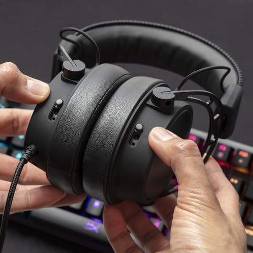 HyperX Cloud Alpha S Gaming-Headset, 7.1 Surround Sound, einstellbarer Bass, Dual Chamber Drivers, Audio-Control-Mixer, Memory Foam, abnehmbares Mikrofon, kompatibel mit PC, Schwarz Bild 4