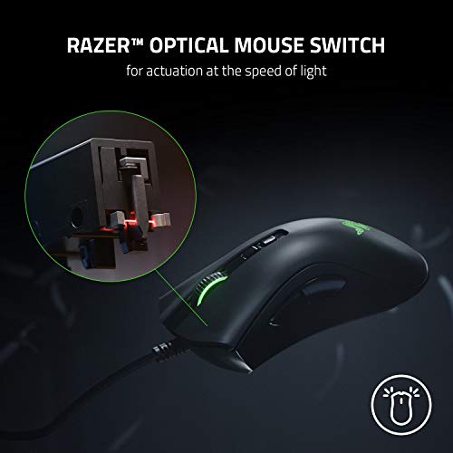 Razer DeathAdder V2 - Kabelgebundene USB-Gaming-Maus mit Optischen Mausschaltern (Focus+ 20K optischer Sensor, 8 Programmierbare Tasten, 5 On-Board-Speicherprofile) Schwarz Bild 3