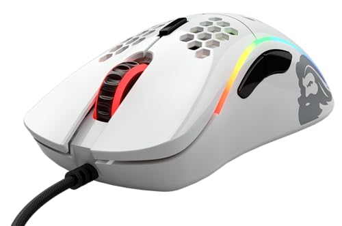GLORIOUS Gaming Model D Wired Gaming Mouse – superleichtes Wabendesign mit 68 g, RGB-Beleuchtung, ergonomisch, Pixart 3360 Sensor, Omron-Schaltern, PTFE-Füße, 6 Tasten – Glänzend Weiß Bild 3