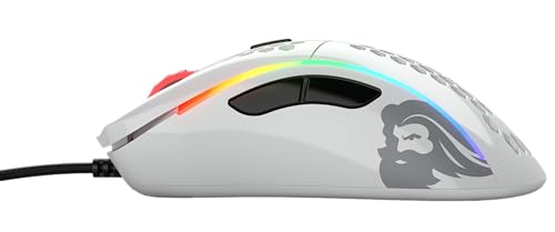 GLORIOUS Gaming Model D Wired Gaming Mouse – superleichtes Wabendesign mit 68 g, RGB-Beleuchtung, ergonomisch, Pixart 3360 Sensor, Omron-Schaltern, PTFE-Füße, 6 Tasten – Glänzend Weiß Bild 4