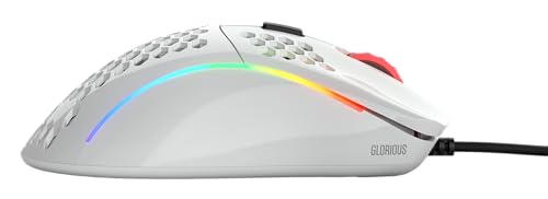 GLORIOUS Gaming Model D Wired Gaming Mouse – superleichtes Wabendesign mit 68 g, RGB-Beleuchtung, ergonomisch, Pixart 3360 Sensor, Omron-Schaltern, PTFE-Füße, 6 Tasten – Glänzend Weiß Bild 5